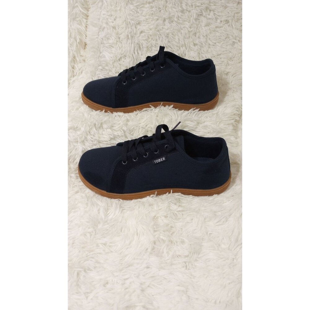 Navy Blue Tober Canvas Sneakers With Rubber Sole Sz 9